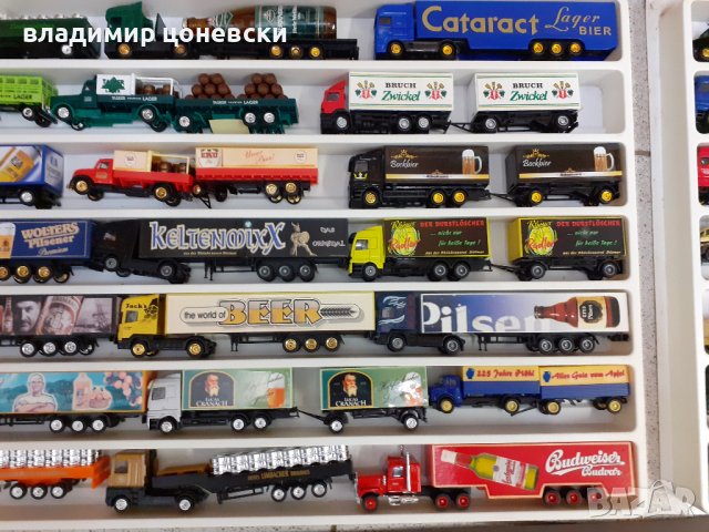 Голяма колекция камиончета TIR,рекламиращи бира,камион,количка,играчка, снимка 4 - Колекции - 39644652
