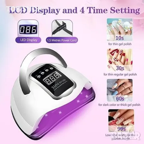 Нова 280W ултравиолетова професионална лампа за гел лак нокти Жени Маникюр, снимка 5 - Продукти за маникюр - 49945117