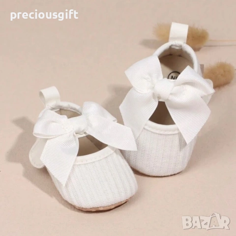 Бебешки бели обувки с панделка, снимка 5 - Бебешки обувки - 53070944