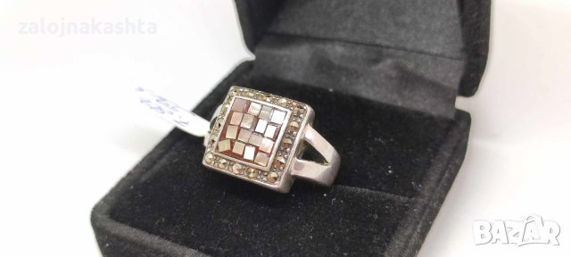 Сребърен пръстен с Опал-7,80гр/925, снимка 2 - Пръстени - 44477011