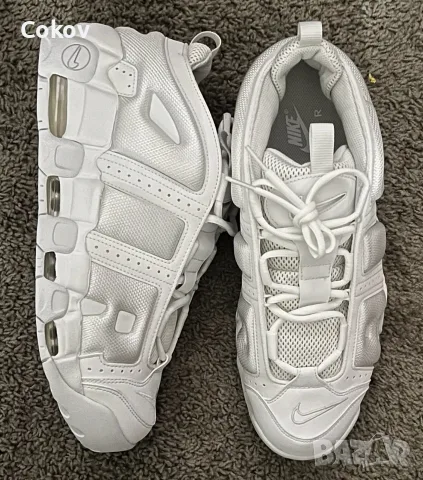 NIKE AIR MORE UPTEMPO LOW TRIPLE WHITE, снимка 3 - Маратонки - 56425199