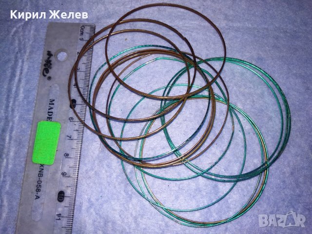 КОМПЛЕКТ СТОМАНЕНИ РЕТРО АРТ ГРИВНИЧКИ ЗЕЛЕНИ и ЗЛАТИСТИ БРОНЗИРАНИ 37509, снимка 6 - Гривни - 40836368