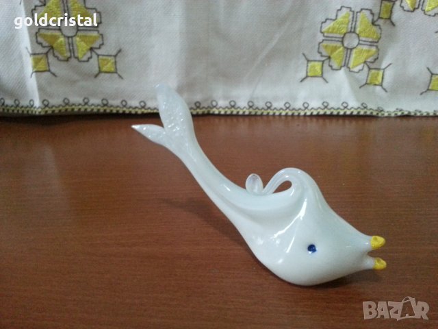 Стъклена фигурка рибка , снимка 2 - Антикварни и старинни предмети - 42136514