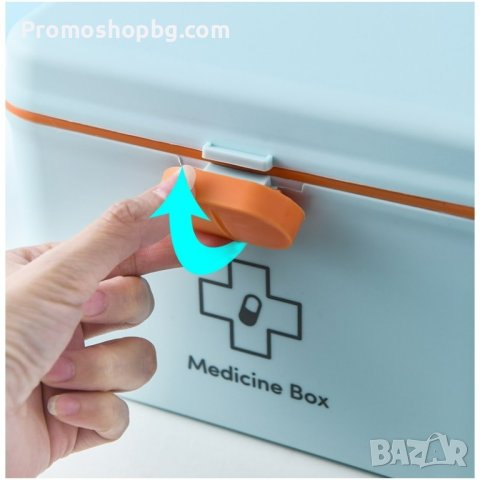 Органайзер за лекарства, аптечка, кутия за лекарства, контейнер за лекарства- СИН / БЯЛ , снимка 5 - Кутии за съхранение - 42077521
