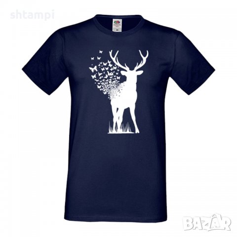 Мъжка тениска Deer Butterfly Елен Пеперуди,Изненада,Подарък,Празник 