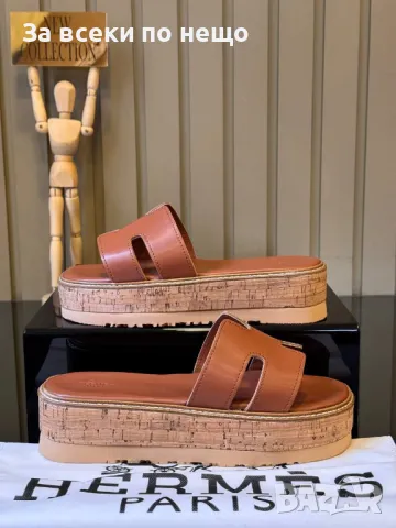 Hermes Дамски Чехли На Платформа Хермес Код E275, снимка 9 - Чехли - 50415370