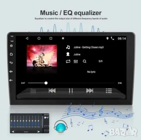 Мултимедия с GPS 10,1 Инча за кола 1 Din Android Apple Carplay 32GB, снимка 2 - Аксесоари и консумативи - 48061862