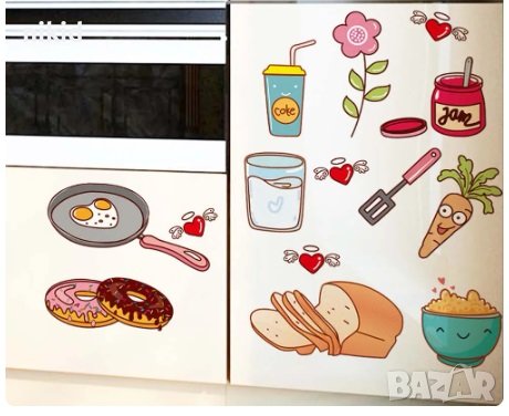 Кухненски стикер за кухня мебели зеленчуци храна самозалепващ за стена хладилник и др, снимка 1 - Други - 42251360
