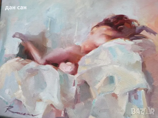 АКТ подписана живопис маслени бои, снимка 2 - Антикварни и старинни предмети - 48678647