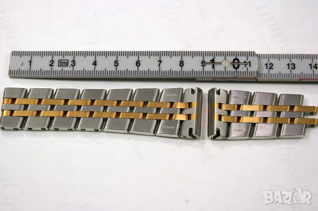 Стоманена верижка с позлатени връзки за Breitling, снимка 4 - Каишки за часовници - 42222215