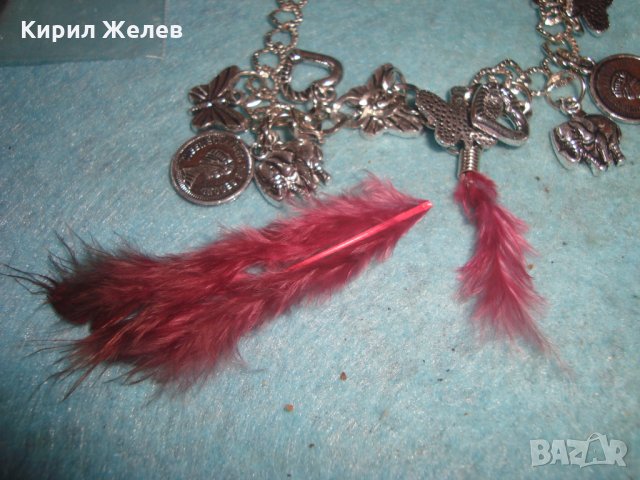 КОМПЛЕКТ КОЛИЕ и ГРИВНА МОДНИ БИЖУТА СРЕБРИСТИ с ВИСУЛКИ ПЕРЦА 9288, снимка 3 - Бижутерийни комплекти - 35273896