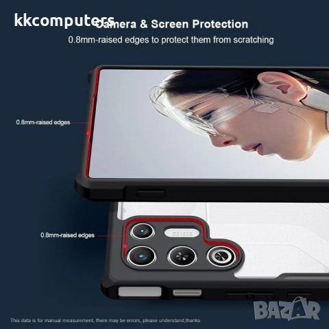 XUNDD Прозрачен Калъф за ZTE nubia RedMagic 11 Air 5G - TPU+Акрил, Airbag, 0.8mm защита, Черен, снимка 6 - Калъфи, кейсове - 53945038