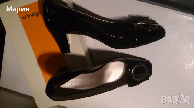Елегантни дамски обувки от естествена кожа - черен лак, снимка 3 - Дамски елегантни обувки - 40780188
