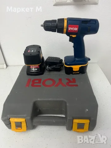 Акумулаторен винтоверт RYOBI 14.4V – Пълен комплект с куфар и 2 батерии 