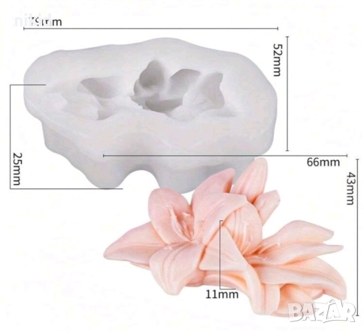 3D Лилиум цвете цветя силиконов молд форма фондан шоколад смола гипс 