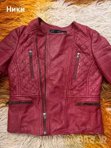 Зара- дамско яке от естествена кожа, снимка 3 - Якета - 49002454