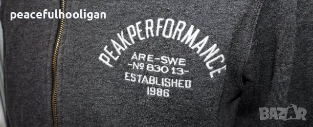 Peak Performace Men`s Full Zipped Grey Long Sleeve Hoodie Size L, снимка 5 - Суичъри - 44340820