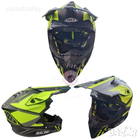 Кросова Каска за Мотокрос и Ендуро, Cross Helmet, Neon