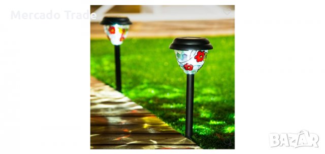 Соларна лампа, Цветя, 38см , снимка 2 - Соларни лампи - 35635243