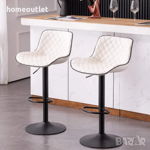 ПРОМОЦИЯ Комплект бар столове в черно и бяло EUYY102-YOK-1928-WH-DE