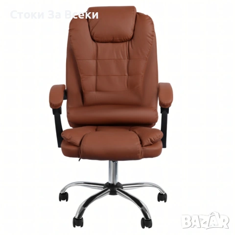 Ергономичен офис стол от еко кожа с лумбална опора, снимка 2 - Столове - 53139585