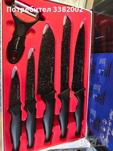 5 ножа комплект, снимка 2 - Прибори за хранене, готвене и сервиране - 53082161