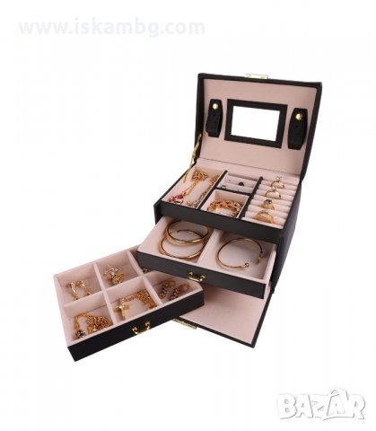 ЛУКСОЗНА КУТИЯ-КУФАР ЗА БИЖУТА НА ТРИ НИВА - КОД 1756, снимка 2 - Подаръци за жени - 33986806