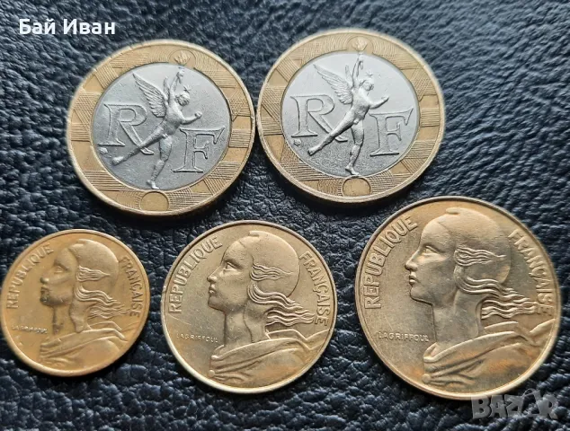 Лот монети 5 , 10 и 20 сантима и 10 франка би метал- Франция /3/ чудесни !, снимка 7 - Нумизматика и бонистика - 49646400