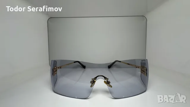 Дамски слънчеви очила Miu Miu Rimless Shield / Visor, снимка 3 - Слънчеви и диоптрични очила - 55982784