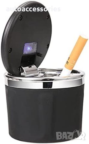 Пепелник за кола, бездимен с капак , син LED-никел, снимка 3 - Аксесоари и консумативи - 40423302