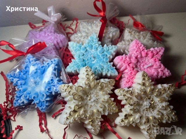 Коледни соеви ръчно изработени свещи , снимка 8 - Ръчно изработени сувенири - 52514373