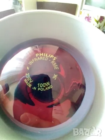 Немска, инфрачервена лампа за нагревки с крушка PHILIPS 100W, снимка 4 - Соларни лампи - 55968180