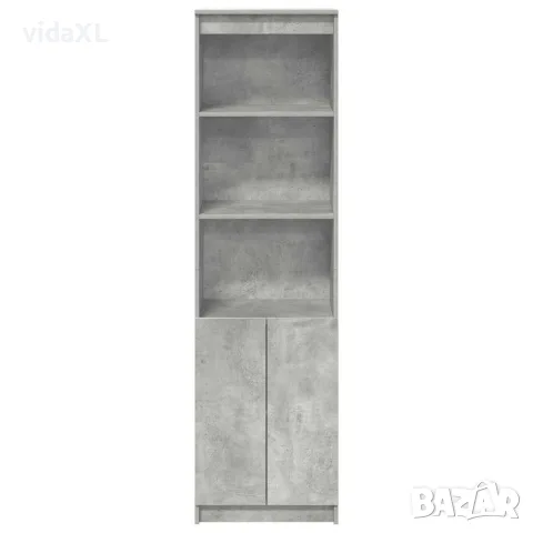 vidaXL Висок шкаф, Бетонно сиво, 50x35x180 cм инженерно дърво, снимка 6 - Бюфети - 56147041