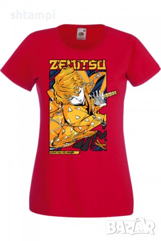 Дамска тениска Demon Slayer Zenitsu Agatsuma,Анимация,игра,Празник,Повод., снимка 3 - Тениски - 38058777