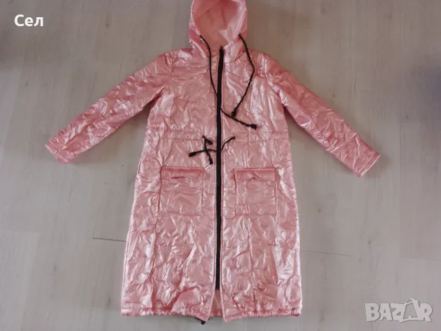 Розово дълго яке Л-ХЛ, снимка 3 - Якета - 47911217
