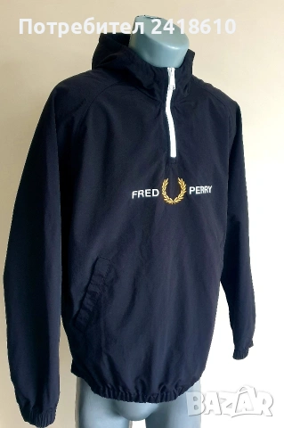 Fred Perry Embroidered Overhead Shell Jacket Half Zip Mens Size M НОВО! ОРИГИНАЛ! Мъжкo Анорак Яке !, снимка 14 - Якета - 53716299