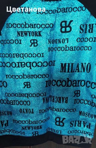 Италианска блузка с блясък ROCCOBAROCCO, снимка 3 - Тениски - 29452081