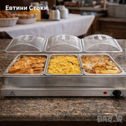 Компактен 2-в-1 електрически нагревател за бюфет, снимка 2 - Други - 54008252