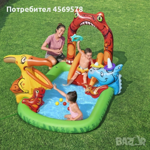 Водна площадка Bestway Jurassic 53160 – Детски мини аквапарк с пързалка и пръскачки! , снимка 3 - Басейни и аксесоари - 54324228