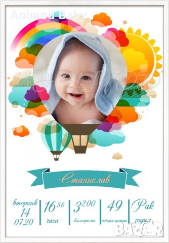 Рамка за бебе / визитка / снимка , персонализиран подарък за новородено, снимка 9 - Мебели за детската стая - 34295215