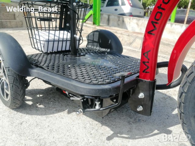 Електрическа Триколка с предно предаване А3 750W - Червена, снимка 2 - Мотоциклети и мототехника - 39300641