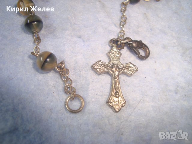 АРТ ГРИВНИЧКА - ИТАЛИЯ с МЪНИСТА КОТЕШКО ОКО с ПОСРЕБРЕНО КРЪСТЧЕ 21192, снимка 8 - Гривни - 36928661