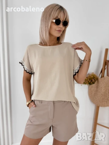 Дамска блуза с къси ръкави GENUA, 3цвята , снимка 2 - Тениски - 51022363