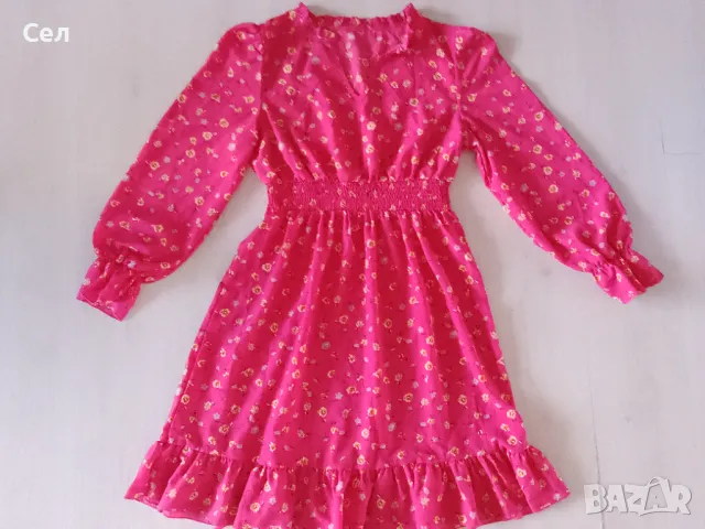 Цикламена рокля М-Л, снимка 3 - Рокли - 50337593