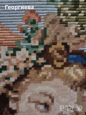 Гоблен "Двойка през пролетта" Вилер оригинал, снимка 6 - Гоблени - 44524301