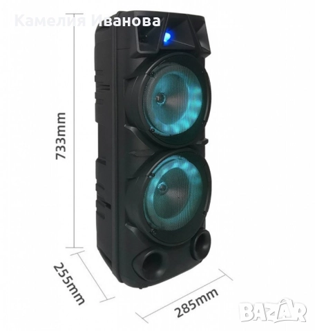 Bluetooth тонколона speaker ZQS-8210 2x8" 4800mAh, снимка 3 - Тонколони - 52088203