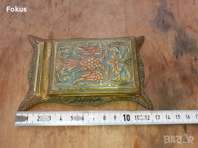 Стар тефтер за бележки бронз емайл двуглав орел, снимка 7 - Антикварни и старинни предмети - 54257515