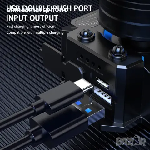 Водоустойчив челник с XHP50 диод, сензорно управление и допълнителна COB светлина, снимка 7 - Къмпинг осветление - 48875489