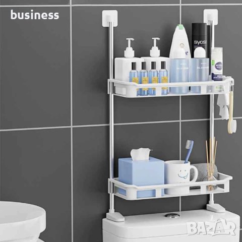 Мултифункционална Етажерка Без Пробиване за баня и кухня, 2 Етажа ,Бял цвят, снимка 3 - Органайзери - 40524494