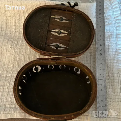 Дървена кутия за бижута винтидж, снимка 2 - Декорация за дома - 48836305